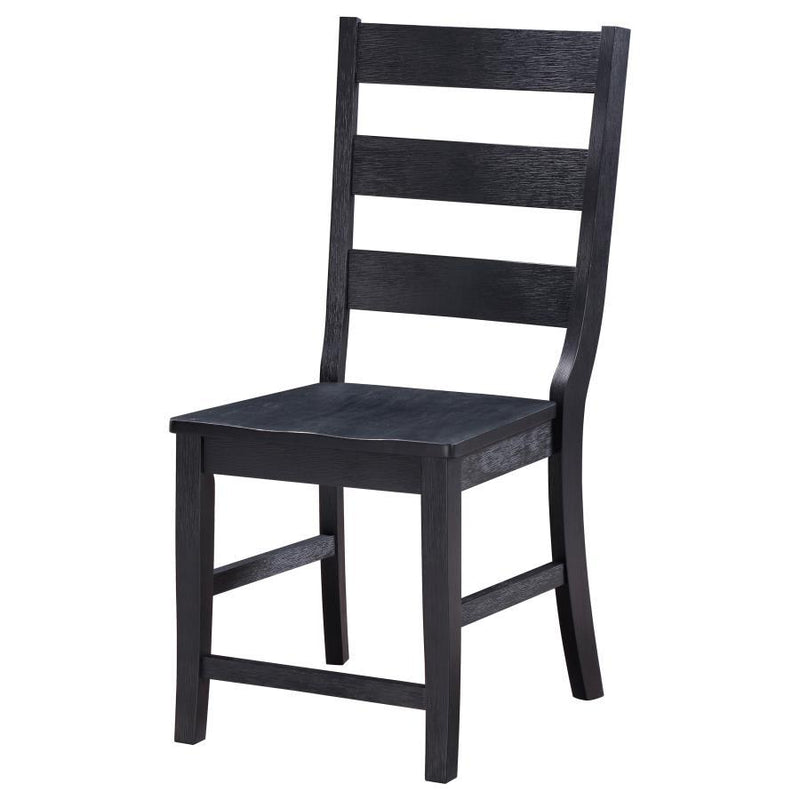 Newport - Ladder Back Wood Dining Side Chair (Set of 2) - Black