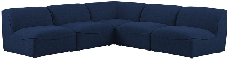 Miramar - Modular Sectional 5 Piece - Navy - Fabric - Modern & Contemporary