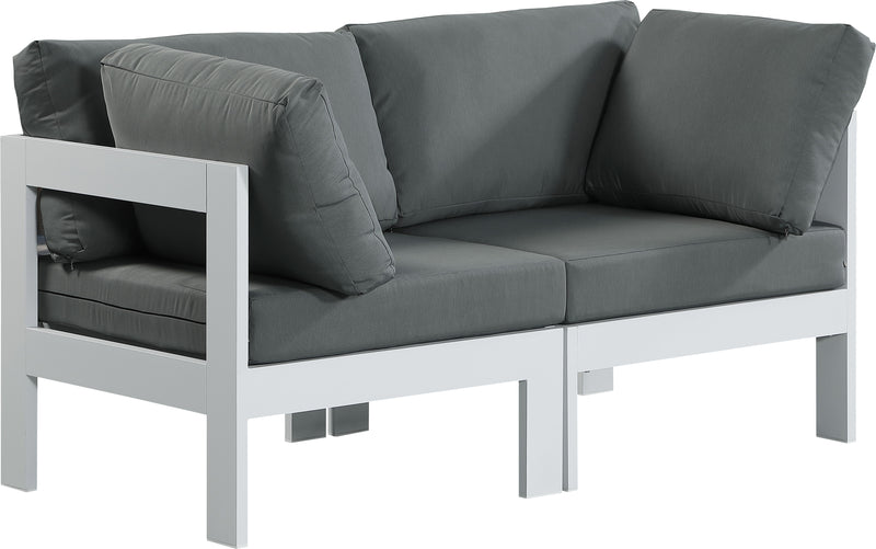 Nizuc - Outdoor Patio Modular Sofa - Grey - Fabric - Metal