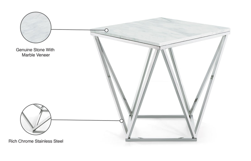 Skylar - End Table - Pearl Silver