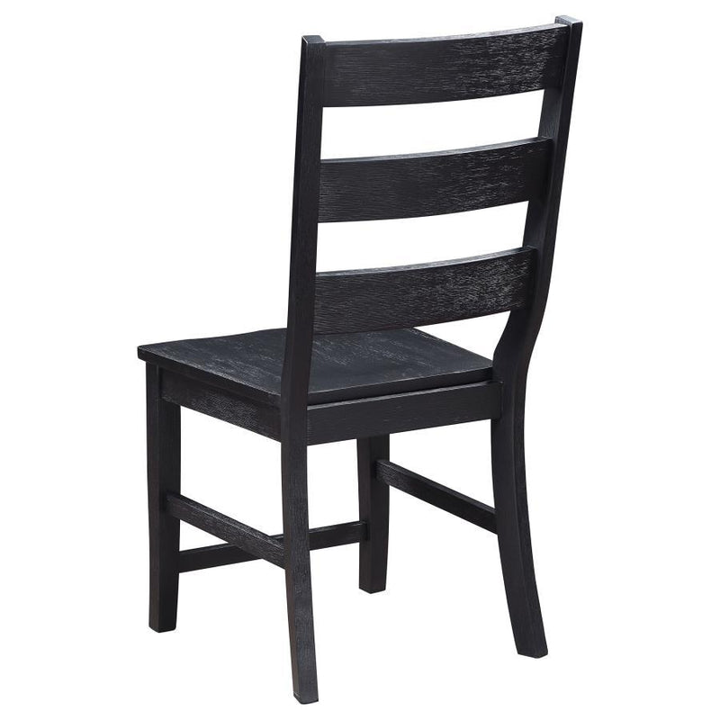 Newport - Ladder Back Wood Dining Side Chair (Set of 2) - Black