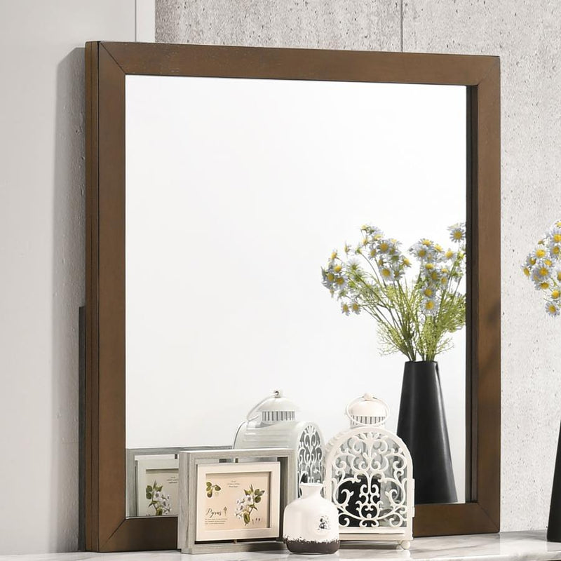 Mays - Rectangular Dresser Mirror - Walnut Brown