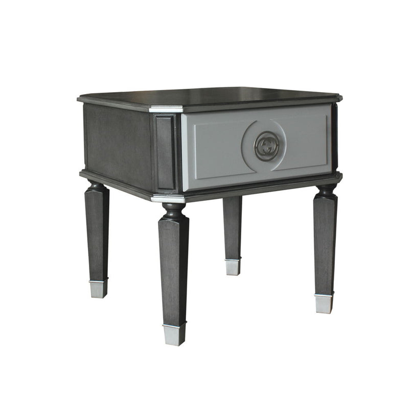 House - Beatrice End Table - Charcoal & Light Gray Finish