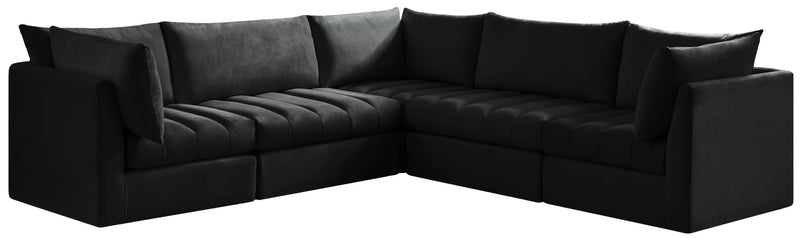 Jacob - Modular Sectional 5 Piece - Black - Fabric