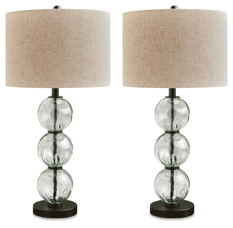 Airbal - Clear / Black - Glass Table Lamp (Set of 2)