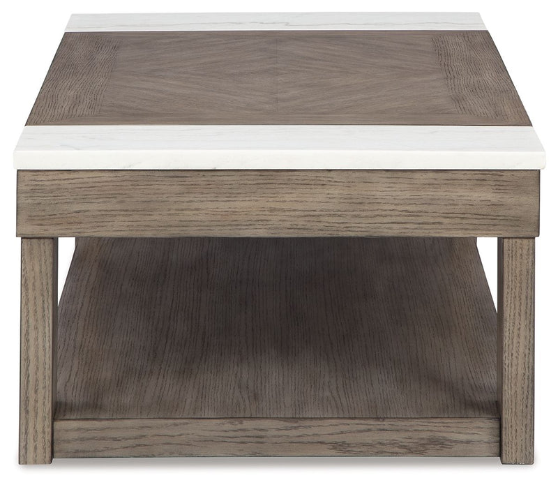 Loyaska - Grayish Brown / White - Lift Top Cocktail Table