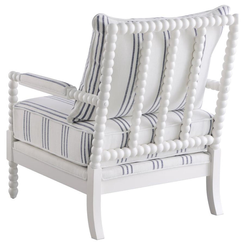 Blanchett - Upholstered Accent Chair With Spindle Accent - White And Navy