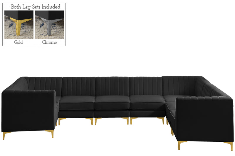 Alina - Modular Sectional 8 Piece - Black - Fabric