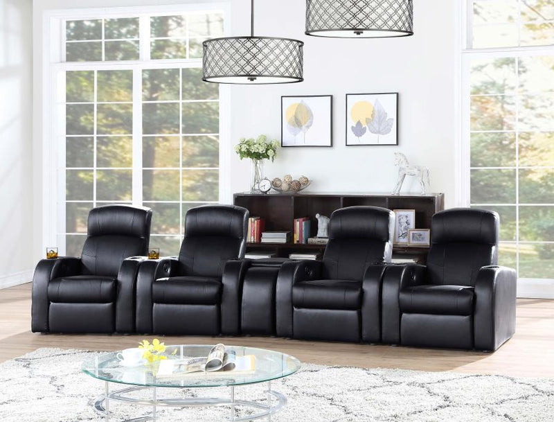 Cyrus - Home Theater Upholstered Recliner - Black