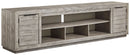 Naydell - XL TV Stand w/Fireplace Option - Gray