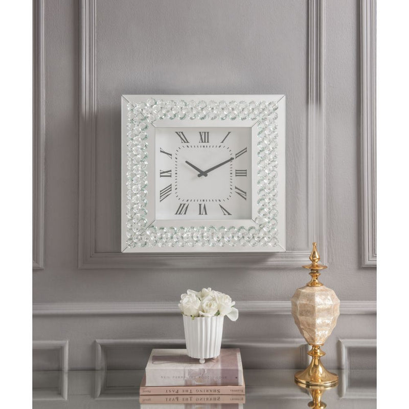 Lotus - Wall Clock - Mirrored & Faux Crystals