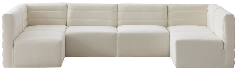 Quincy - Modular Sectional 6 Piece - Cream - Fabric