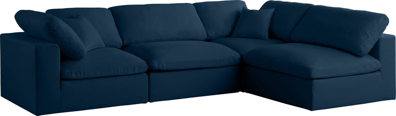 Plush - Velvet Standart Comfort Modular Sectional 4 Piece - Navy