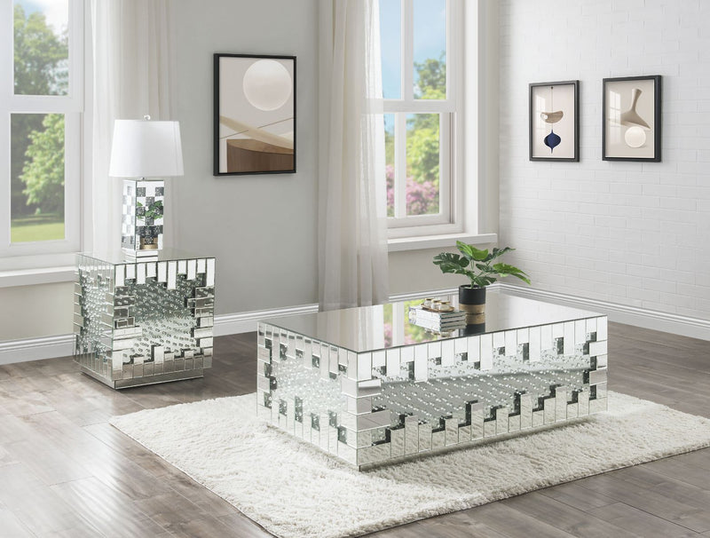 Nysa - Coffee Table - Mirrored & Faux Crystals