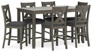 Caitbrook - Rect Drm Counter Table Set (Set of 7) - Gray
