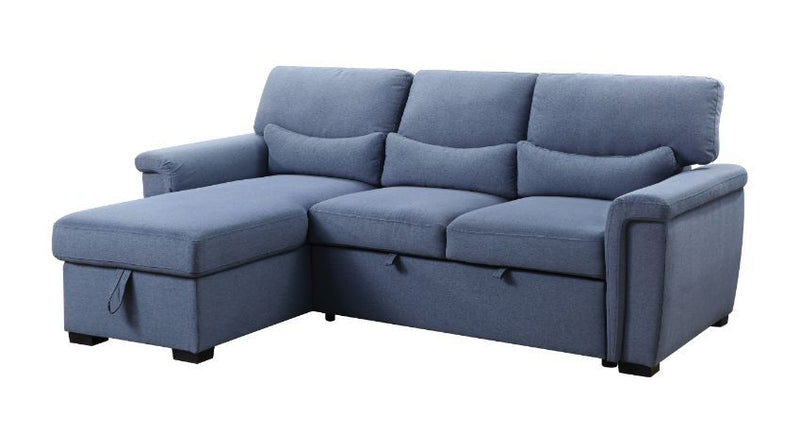 Haruko - Sectional Sofa - Blue Fabric