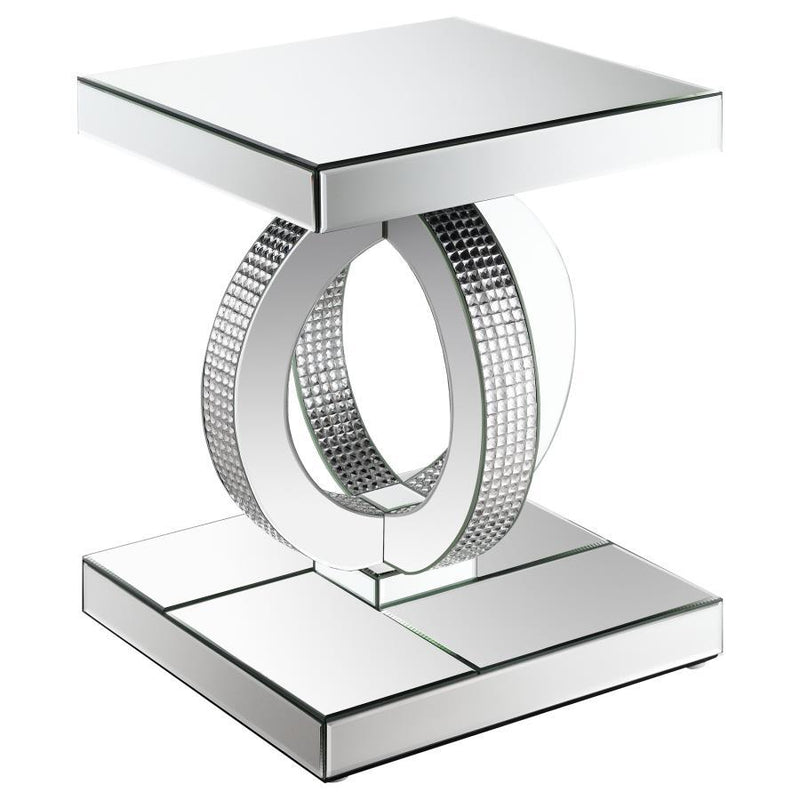 Breena - Rectangular Mirrored Acrylic End Table - Silver